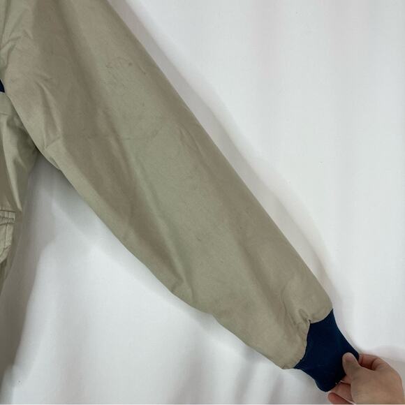 Woolrich Vintage Men's WORK CONDITION Tan/Navy Olefin Winter Jacket Coat Small - Picture 8 of 13